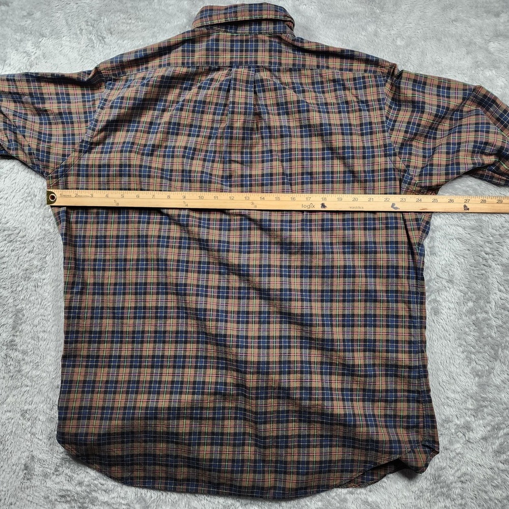 VINTAGE Ralph Lauren Shirt Mens Large Tartan Plaid Long Sleeve Classic Fit 90s - Picture 6 of 10